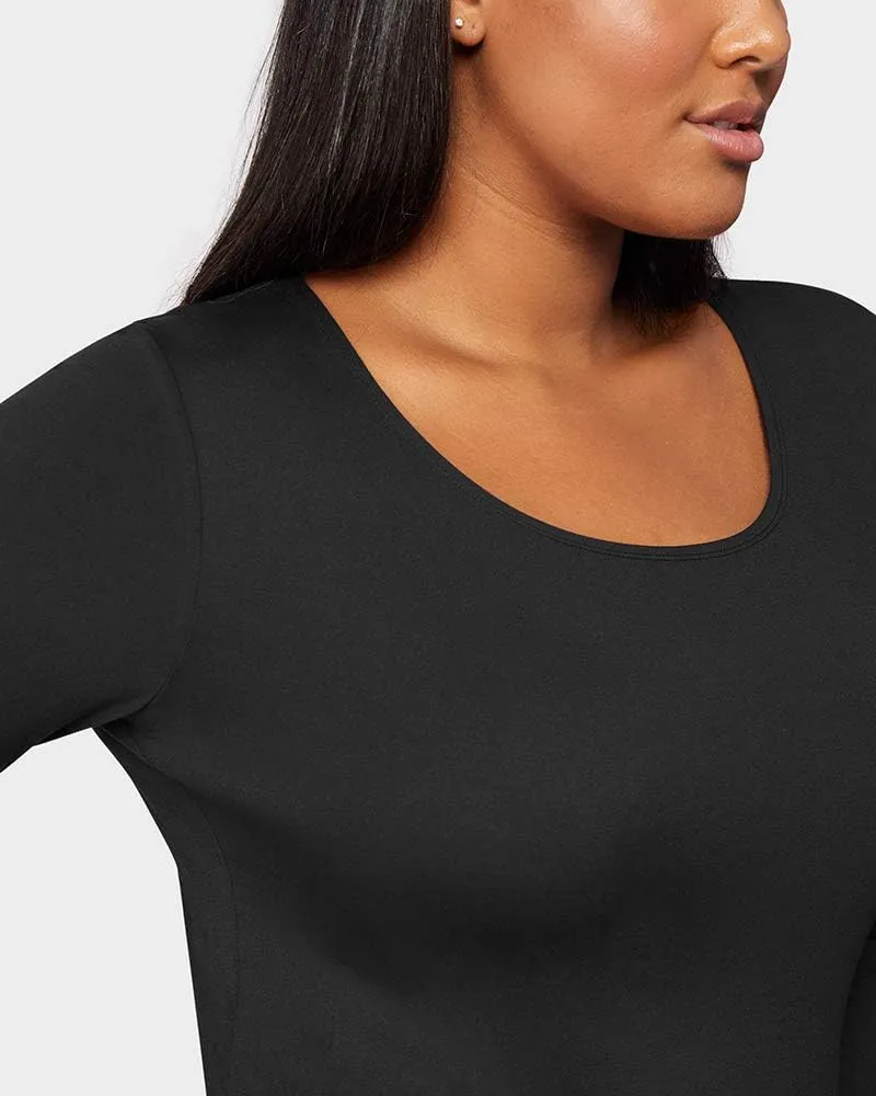 32 DEGREES Heat Womens Lightweight Thermal Baselayer Long Sleeve Scoop Top, Eggplant