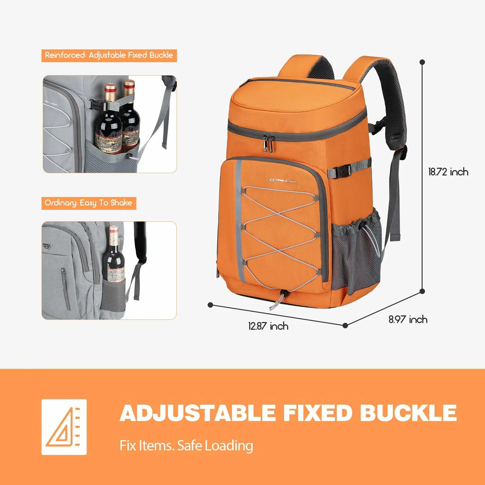 35 Can Backpack Cooler Leakproof,Insulated / Camping Cooler,Backpack Orange