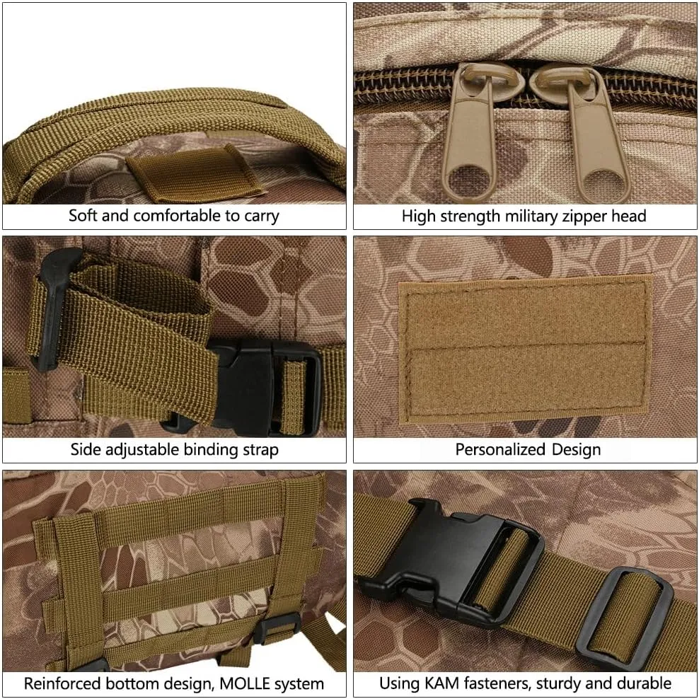 36-55L Military MOLLE Backpack for Men and Women Rucksack Tactical Assault Pack Bag for Hunting Camping Trekking (CP)