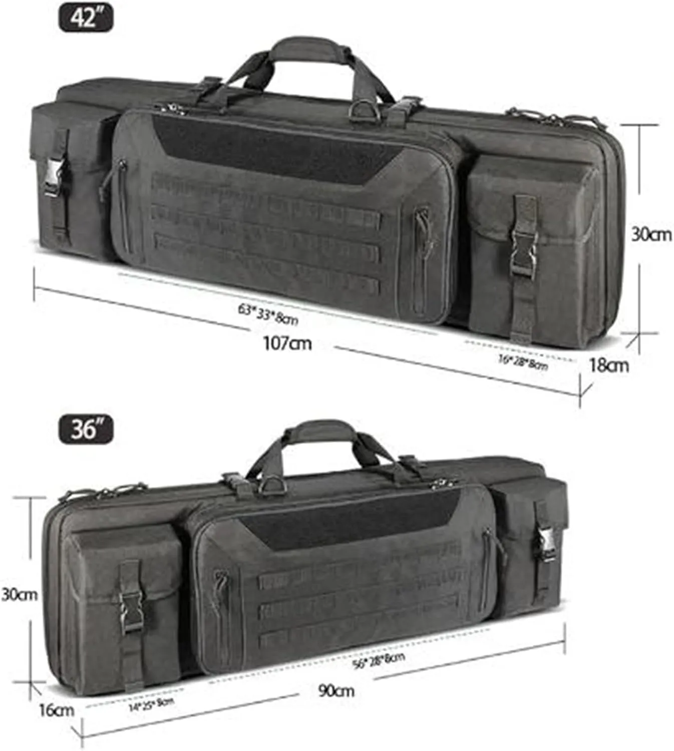 36"/42" Soft Rifle Case Double Long Gun Bag, Rifle Case Soft Bag Gun Case, Lockable Shotgun Case with Backpack Straps, for Shooting Hunting Carrying