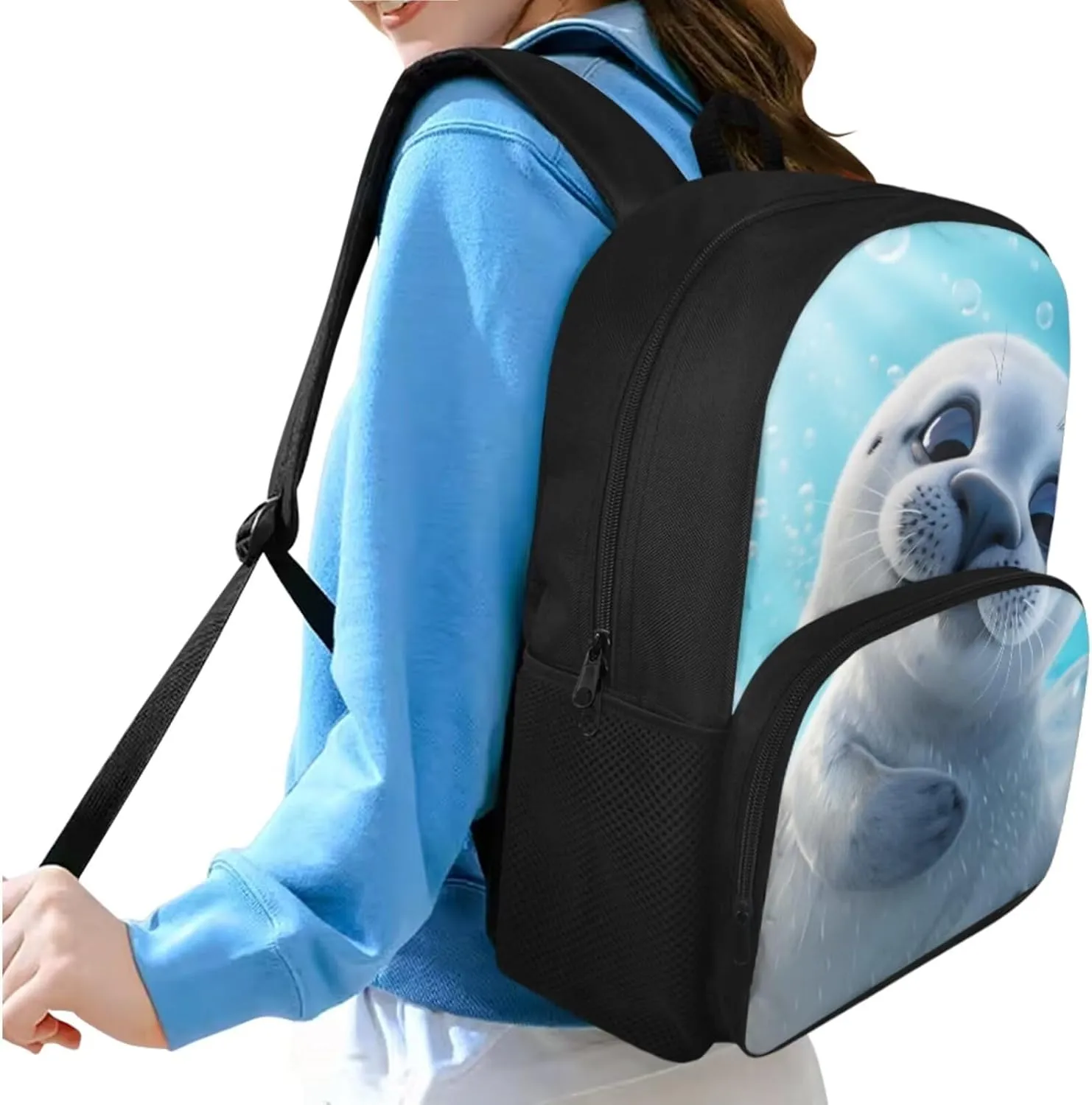 3D Otter Kids Backpack Boys Elementary School Students Preschool Backpack with Lunch Box Pencil Case Organizer Suitable for Traveling Hiking Camping Picnic