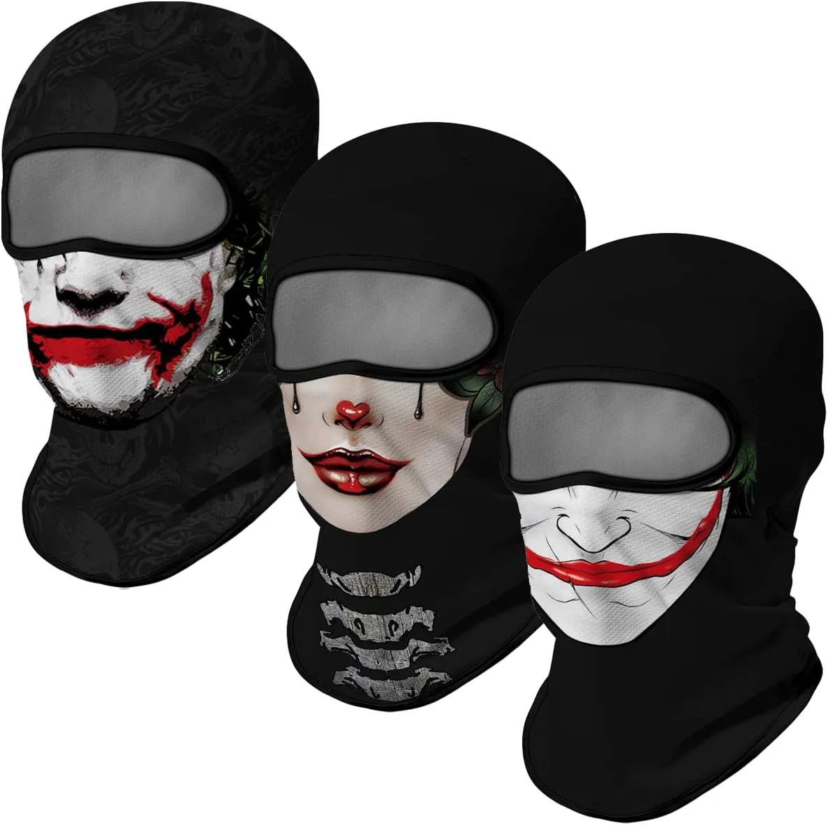 3PCS Balaclava Full Face Mask Ski Mask UV Protection Cover Motorcycle Full Face Mask for Men Women Outdoor Sports