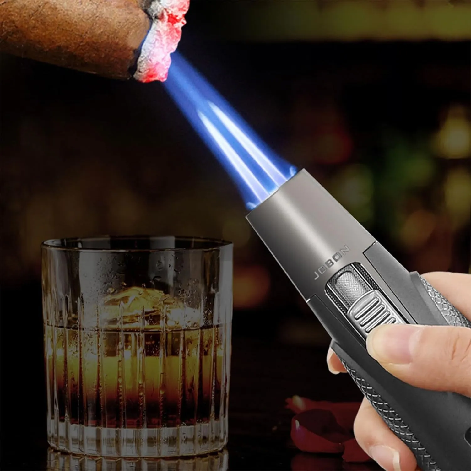 4 Pack of Torch Lighter, Windproof doubleJet Flame, Butane Gas Refillable, Long Blow Torch Lighters for Candle, Stove, Creme Brulee, Kitchen (Gas NOT Included) (Color : 4pcs)