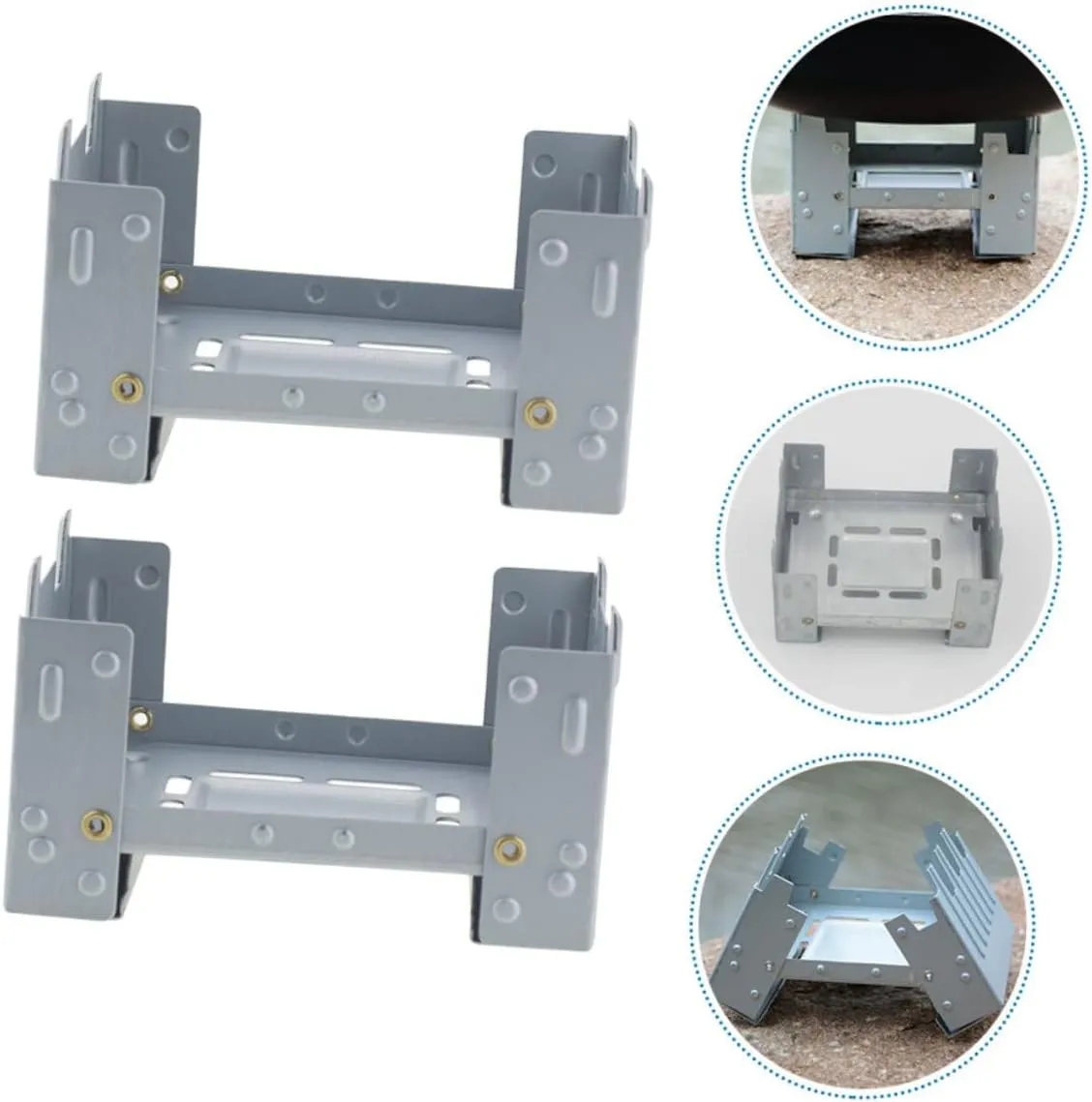 4 Pcs Camping Stove Folding Solid Mini Backpack Burner Wood Burning Camp Stove/Sier/9.8 * 7.5Cm