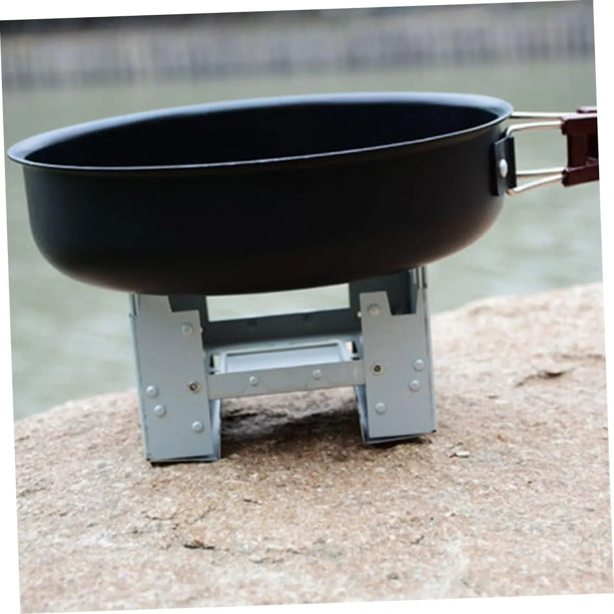 4 Pcs Camping Stove Folding Solid Mini Backpack Burner Wood Burning Camp Stove/Sier/9.8 * 7.5Cm