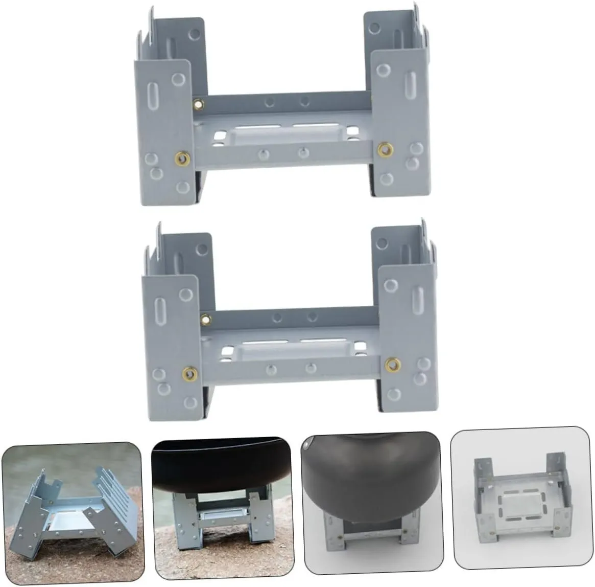 4 Pcs Camping Stove Folding Solid Mini Backpack Burner Wood Burning Camp Stove/Sier/9.8 * 7.5Cm