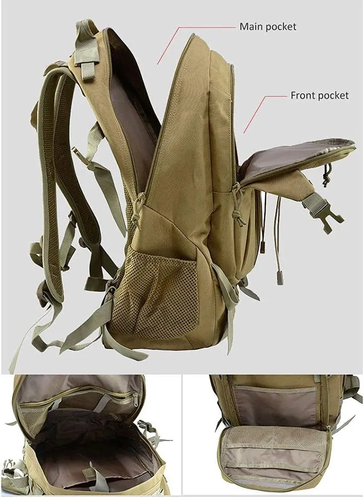40L Camping Backpack Bag Hiking Climbing Rucksack Waterproof Trekking Camouflage Army Backpak Outdoor Daypack-Desert Camo