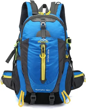40L Waterproof Climbing Rucksack Travel Hiking Backpack Laptop Daypack Trekking Backpack Outdoor Men Women Sport Bag-Blue
