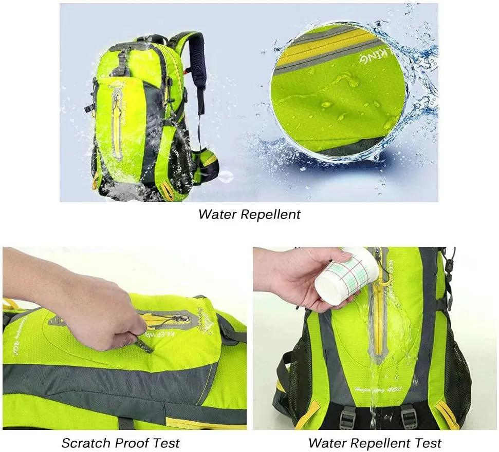 40L Waterproof Climbing Rucksack Travel Hiking Backpack Laptop Daypack Trekking Backpack Outdoor Men Women Sport Bag-Lake Blue