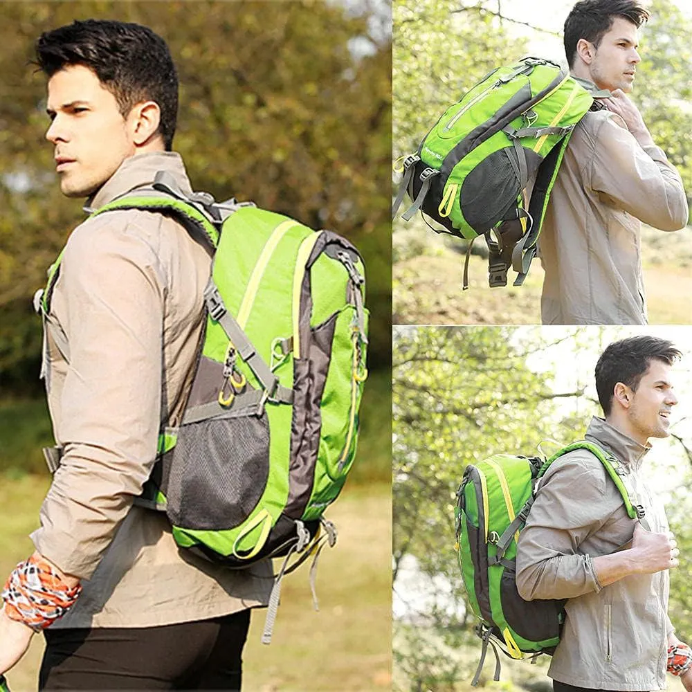 40L Waterproof Climbing Rucksack Travel Hiking Backpack Laptop Daypack Trekking Backpack Outdoor Men Women Sport Bag-Lake Blue