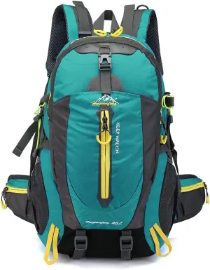 40L Waterproof Climbing Rucksack Travel Hiking Backpack Laptop Daypack Trekking Backpack Outdoor Men Women Sport Bag-Lake Blue