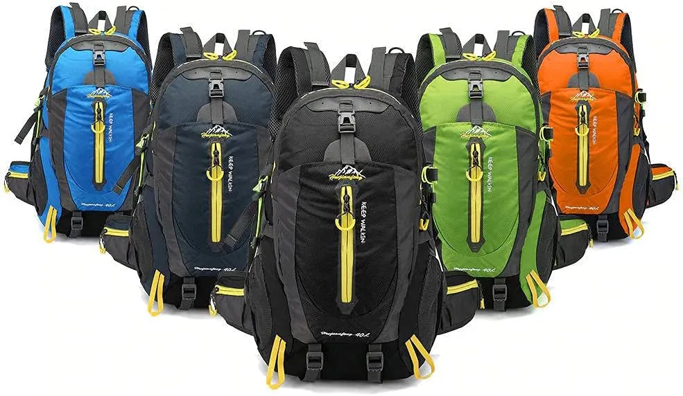 40L Waterproof Climbing Rucksack Travel Hiking Backpack Laptop Daypack Trekking Backpack Outdoor Men Women Sport Bag-Lake Blue