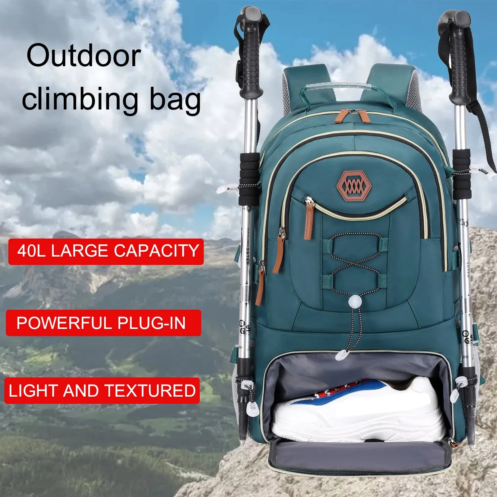 40L Waterproof Hiking Backpack - Outdoor Camping Travel Bag for Men and Women