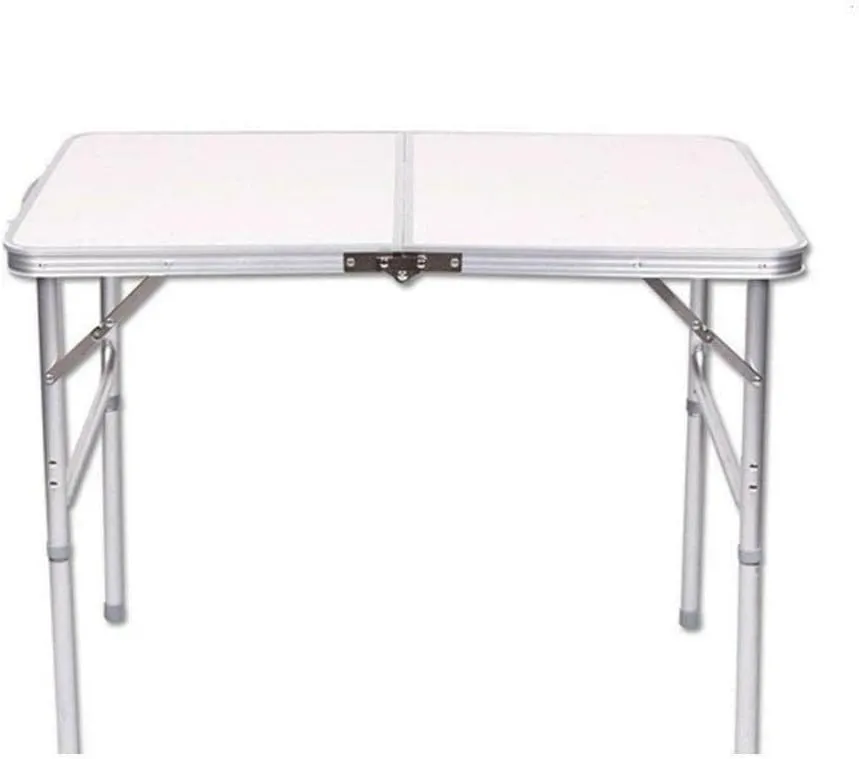 4ft Aluminum Camping Folding Table Portable Office Picnic BBQ BrandMagaz Desk Tables Supplies, White, 7117220