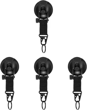 4Pcs Shower Hooks Suction Camp Accessories, Multifunction with Securing Hook Tarps Tents Securing Hook for SUV Camping