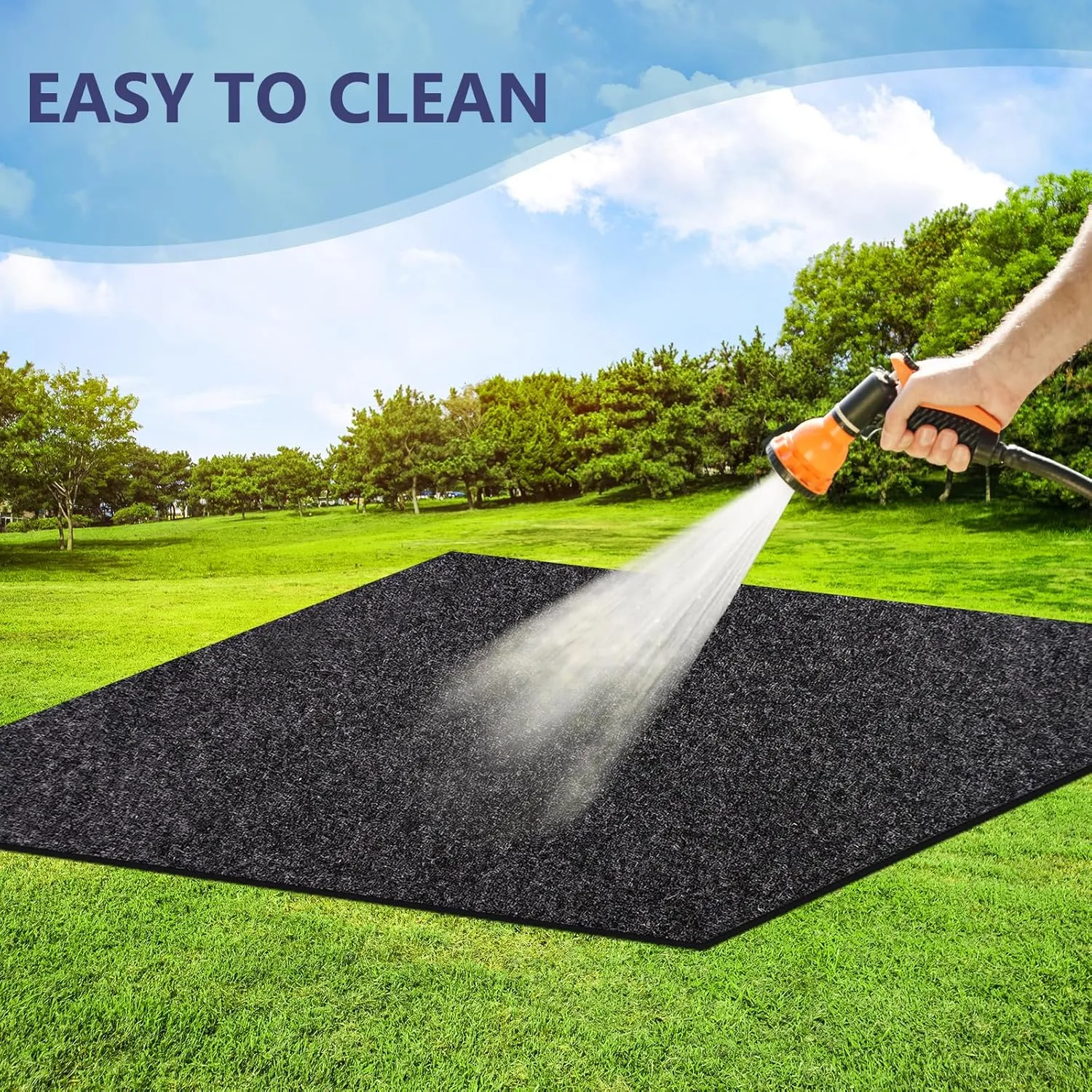 5 x 3 FT Outdoor Storage Shed Floor Mat Waterproof Small Shed Flooring Mat Washable Carport Furniture Dustproof Anti-Slip Pad for Protect Shed Flooring from Wear - Tool Shed Not Included