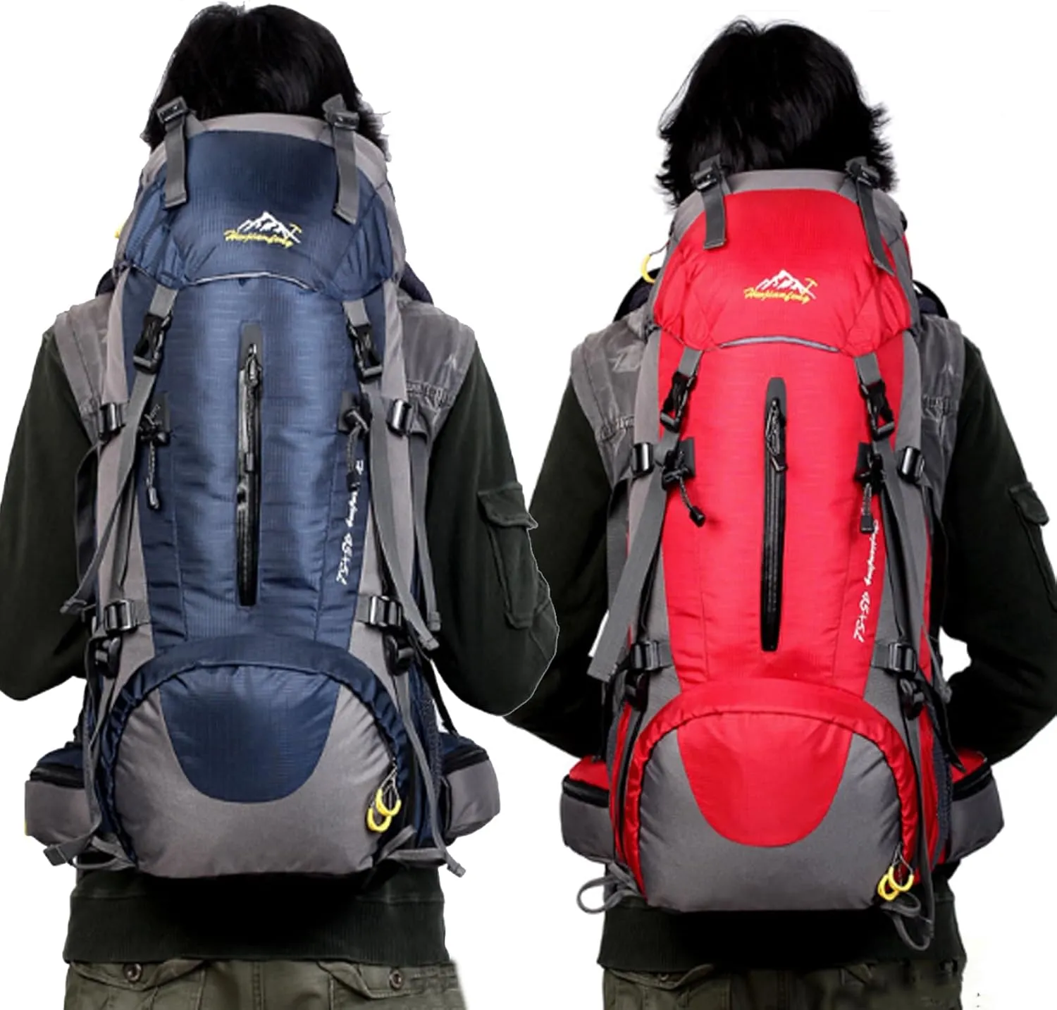 50L Hiking Backpack Waterproof Lightweight With Rain Cover,Outdoor Sport Daypack For Men Women Climbing Camping Touring