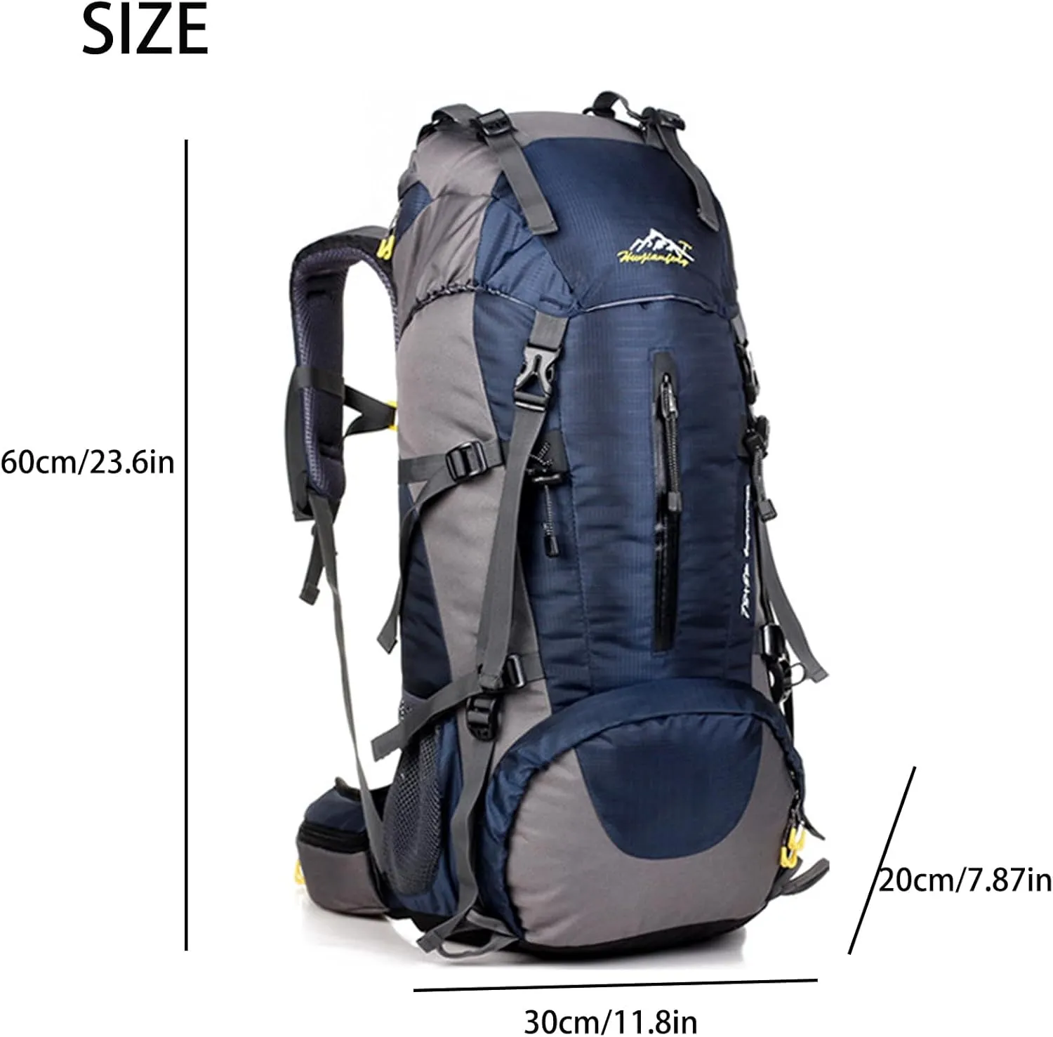 50L Hiking Backpack Waterproof Lightweight With Rain Cover,Outdoor Sport Daypack For Men Women Climbing Camping Touring