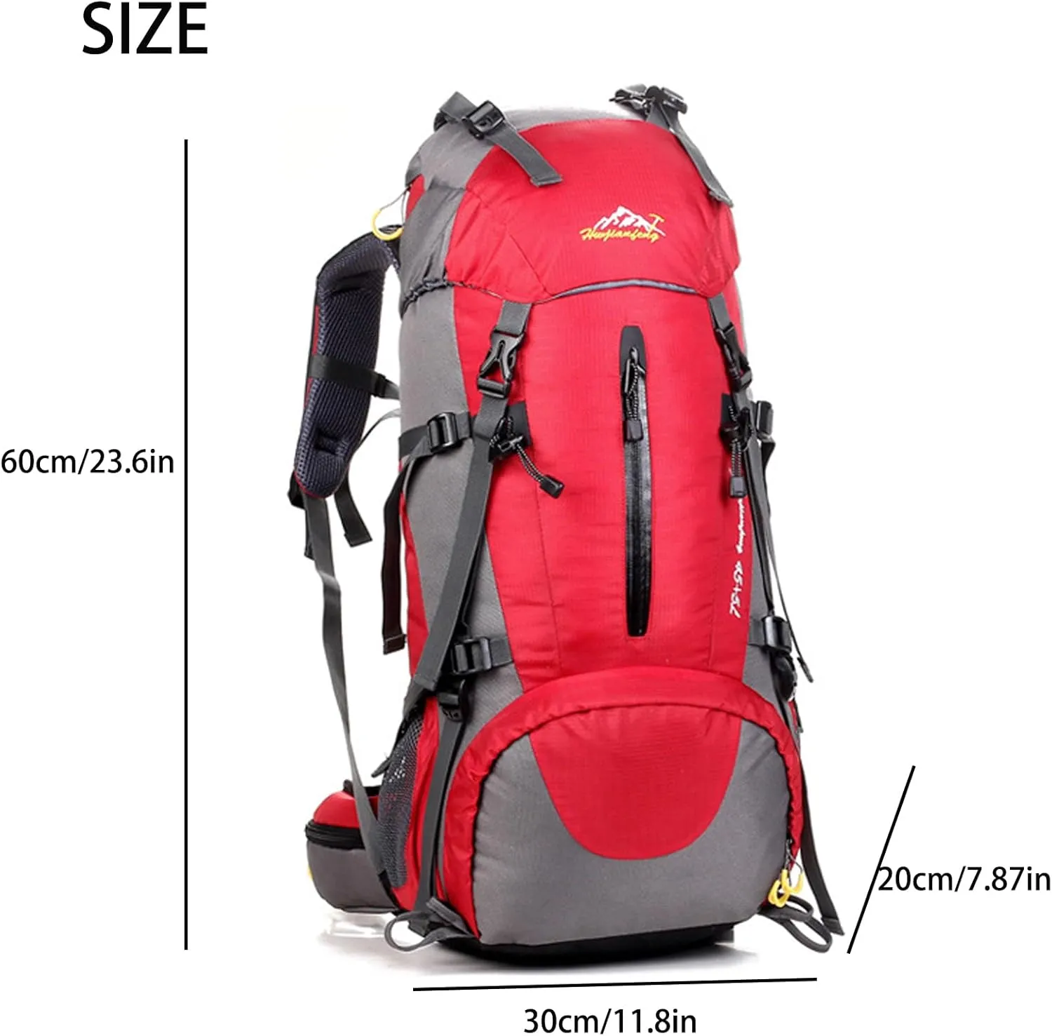 50L Hiking Backpack Waterproof Lightweight With Rain Cover,Outdoor Sport Daypack For Men Women Climbing Camping Touring