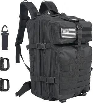 50L Large Military Tactical Backpack Molle Army Assault Pack for Travel Camping Hiking Fishing Backpack for men(black)