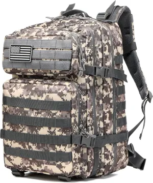 50L Sturdy Waterproof Fishing Hunting Bag Outdoor Military Tactical Sports Fitness Camping Hiking GYM Bag Backpacks (ACU)