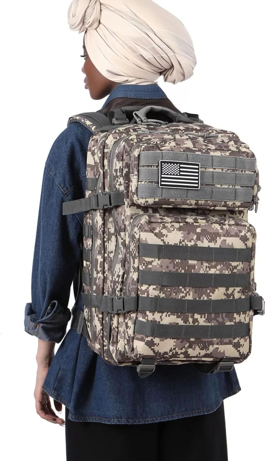 50L Sturdy Waterproof Fishing Hunting Bag Outdoor Military Tactical Sports Fitness Camping Hiking GYM Bag Backpacks (ACU)