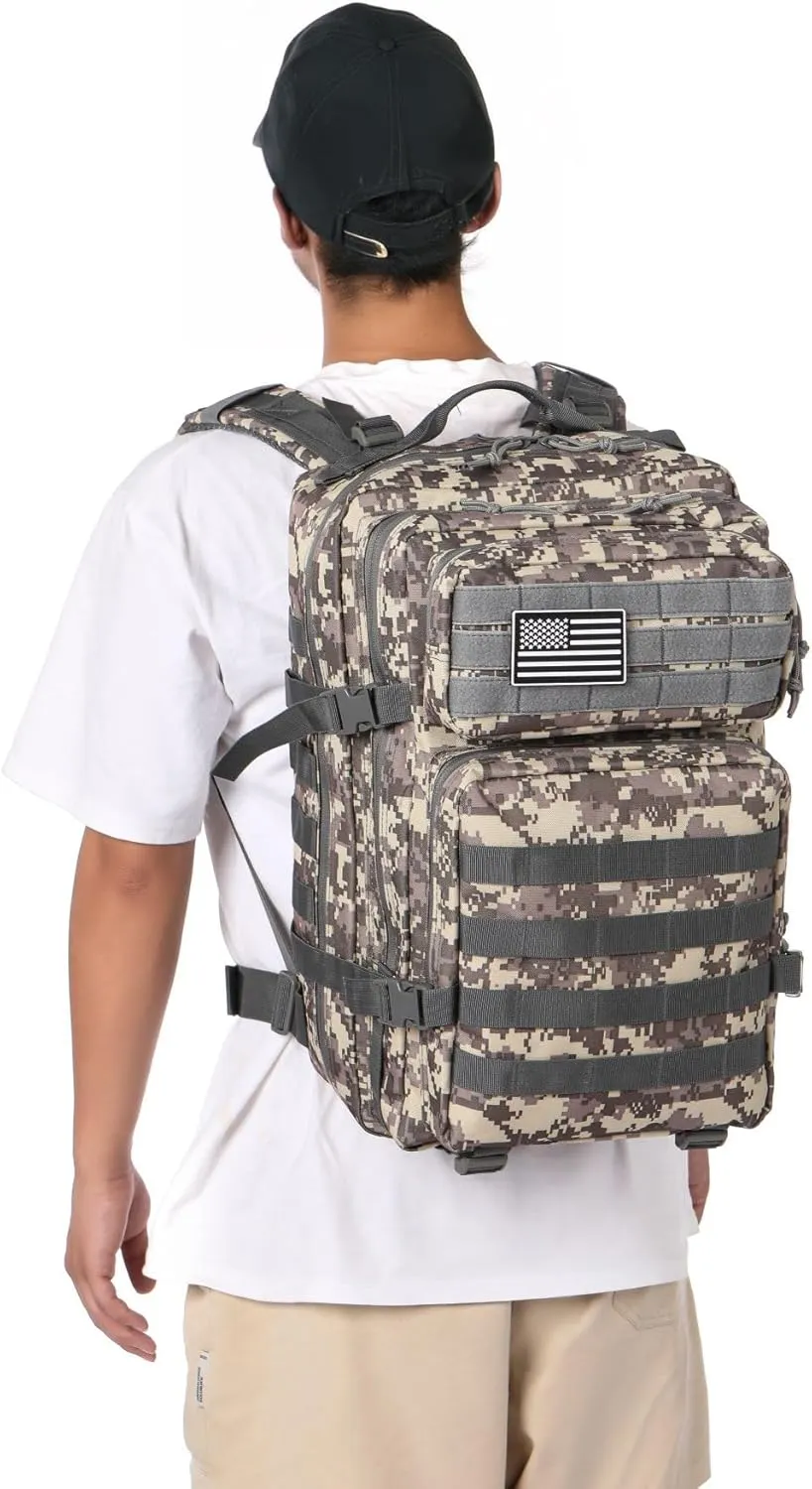 50L Sturdy Waterproof Fishing Hunting Bag Outdoor Military Tactical Sports Fitness Camping Hiking GYM Bag Backpacks (ACU)