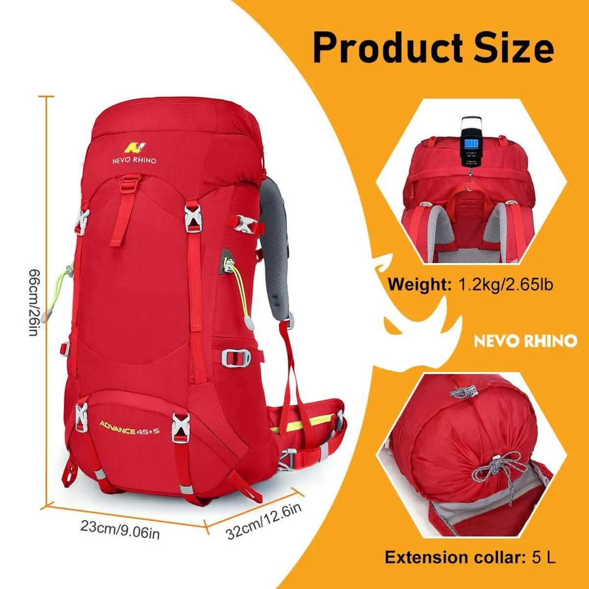 50L Waterproof Camping Backpacking Daypack