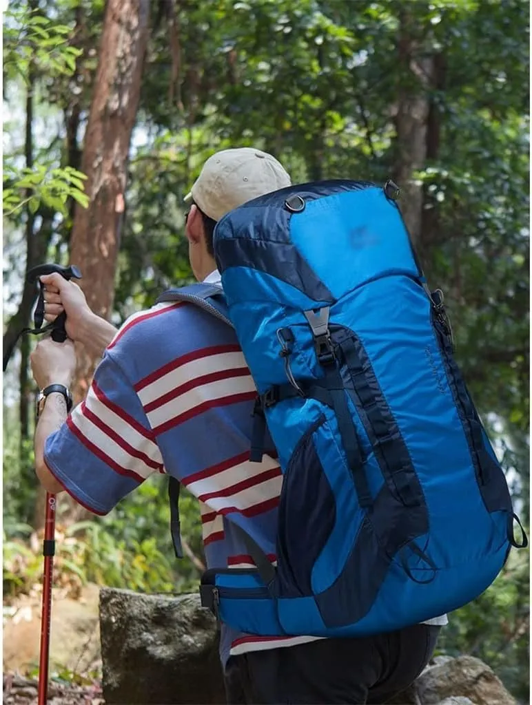 52L Outdoor Mountaineering Bag Mountaineering Backpack Mountaineering Sports Bag with Rain Cover(D)