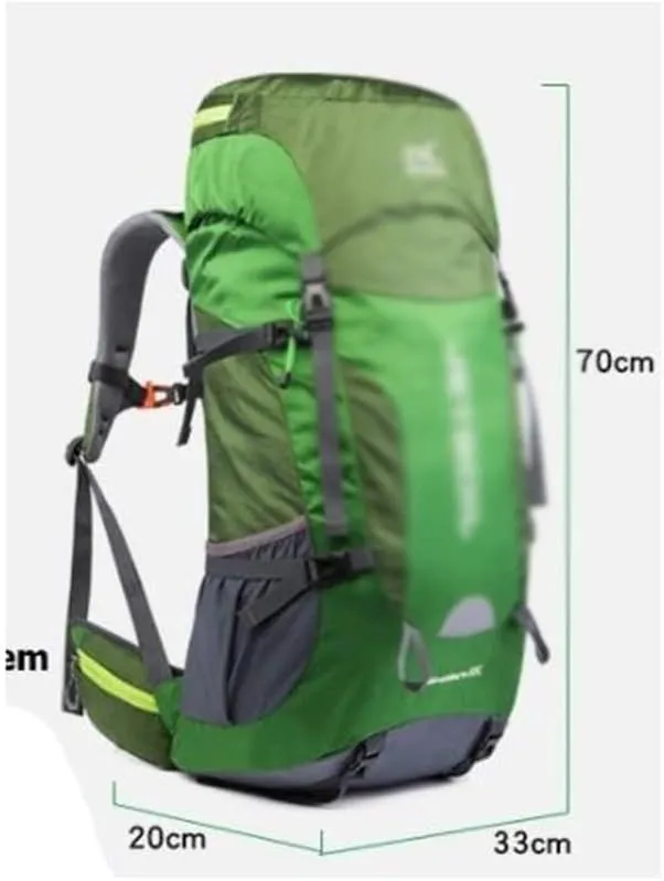 55L Hiking Outdoor Bag Travel Backpack Wear Resistant Sports Backpack with Rain Cover(Black)