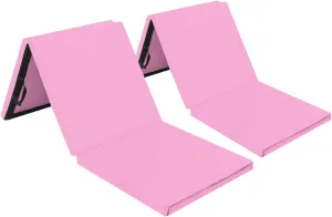 6' Folding Tri-fold Gymnastics Gym Exercise Aerobics Mat, 6ft x 2ft x 2in PU Leather Tumbling Mats with Hook & Loop Fastener for Stretching Yoga Cheerleading Martial Arts