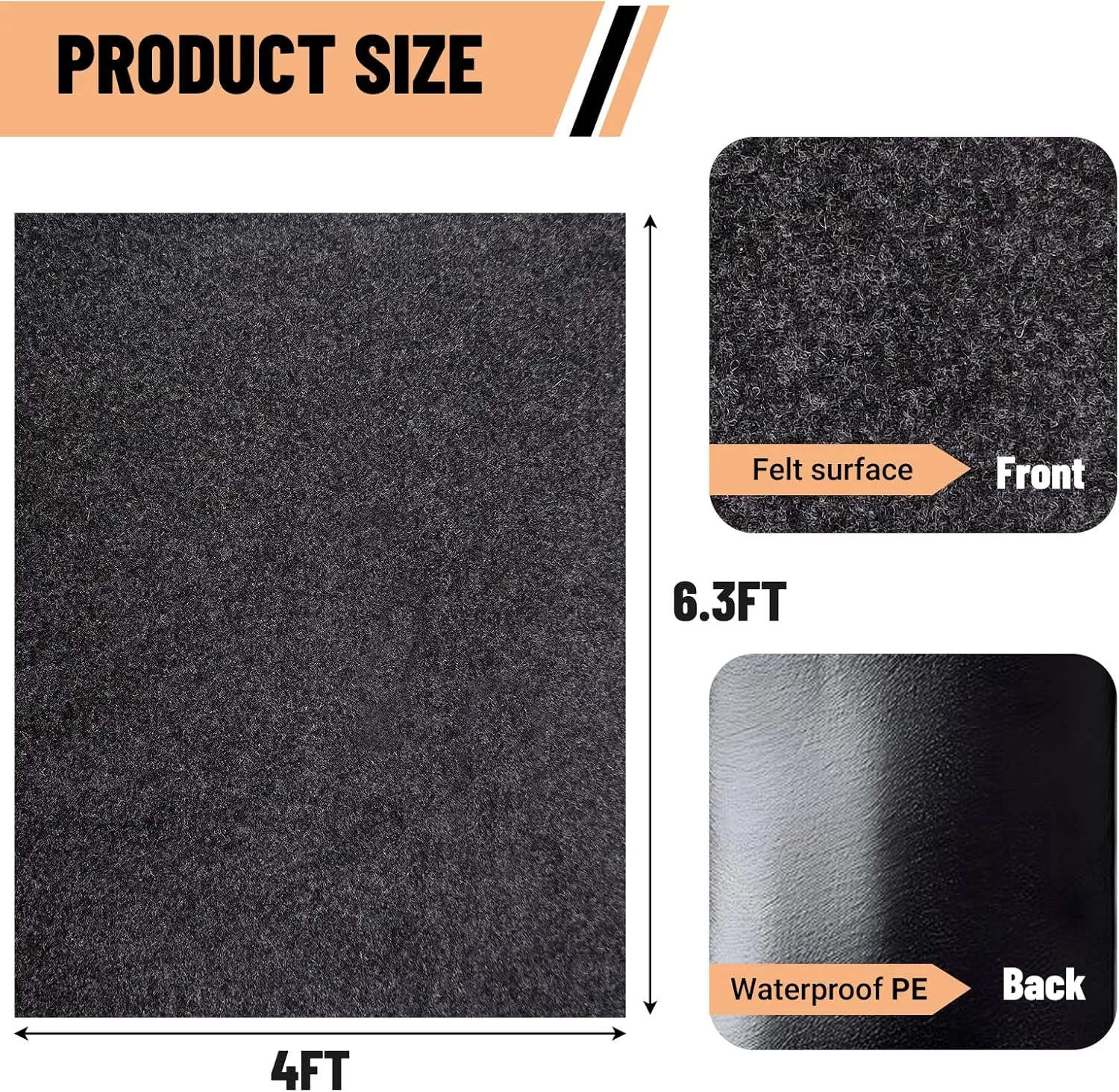 6 x 4 FT Outdoor Storage Shed Floor Mat Waterproof Garden Shed Flooring Mat Washable Carport Furniture Dustproof Anti-Slip Pad for Protect Shed Flooring from Wear - Tool Shed Not Include