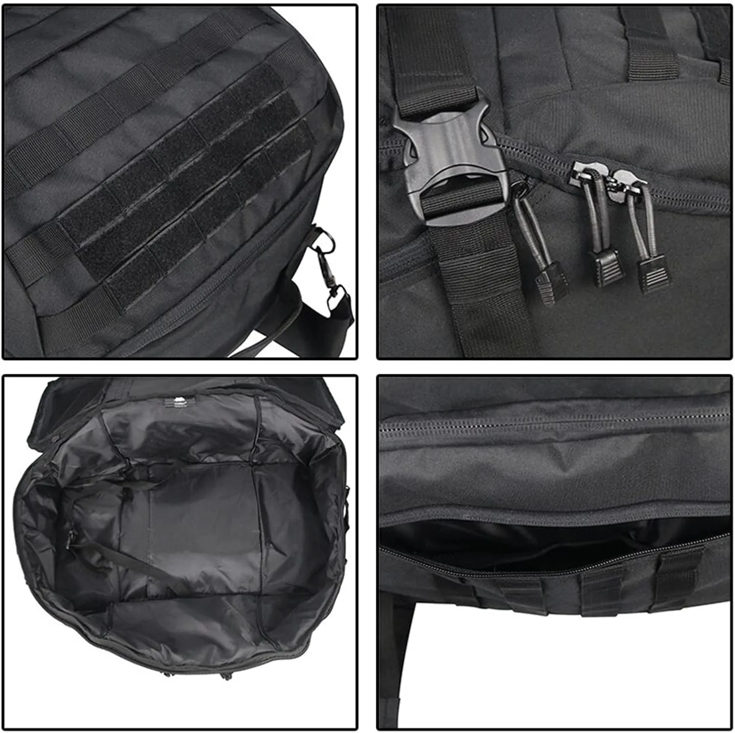 60L 80L Camping Camouflage Backpacks Men Tactical Backpack Molle Hiking Travel Climbing Rucksack Sports Gym Duffel Bag(Black,Large)