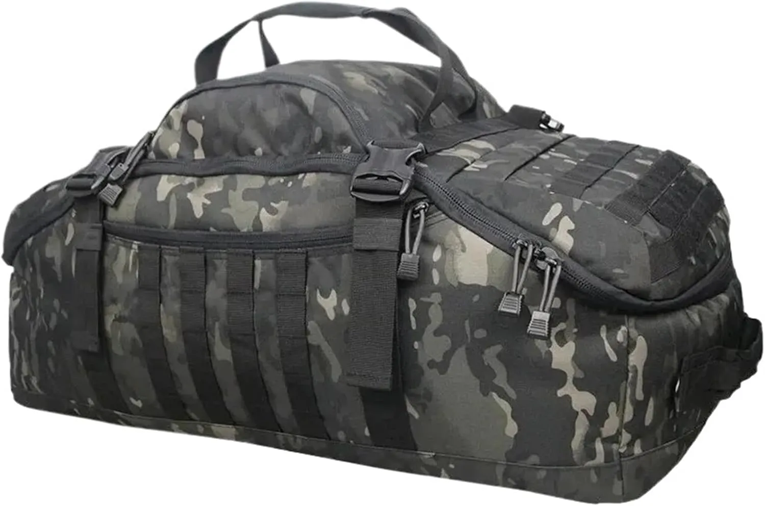 60L 80L Camping Camouflage Backpacks Men Tactical Backpack Molle Hiking Travel Climbing Rucksack Sports Gym Duffel Bag(Black,Large)