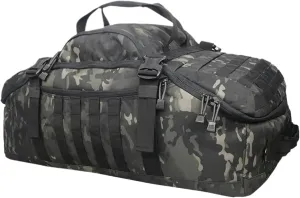 60L 80L Camping Camouflage Backpacks Men Tactical Backpack Molle Hiking Travel Climbing Rucksack Sports Gym Duffel Bag(Black,Large)