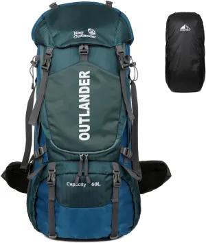 60L Hiking Camping Backpack with Rain Cover, Waterproof Large Capacity Outdoor Sport Travel Daypack Climbing Touring