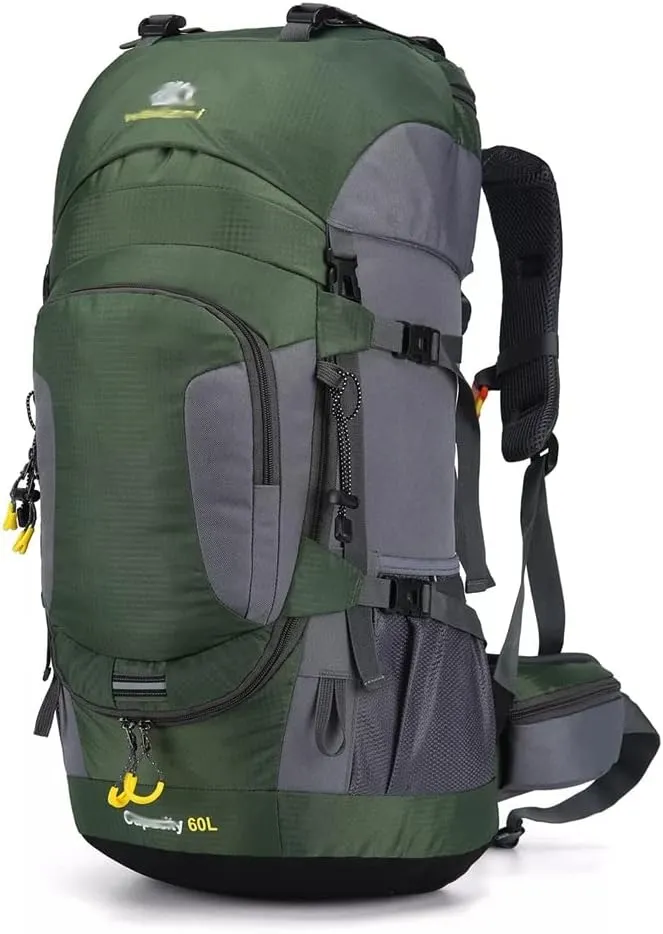 60L Outdoor Hiking Backpack Rucksack Travel Mountaineering Bag Hiking Camping Backpack(D)