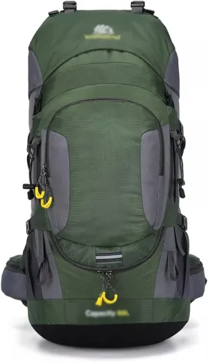 60L Outdoor Hiking Backpack Rucksack Travel Mountaineering Bag Hiking Camping Backpack(D)