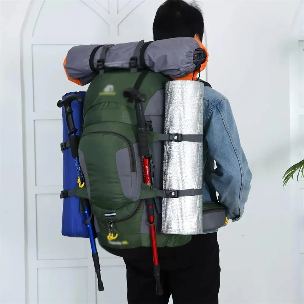 60L Outdoor Hiking Backpack Rucksack Travel Mountaineering Bag Hiking Camping Backpack(D)