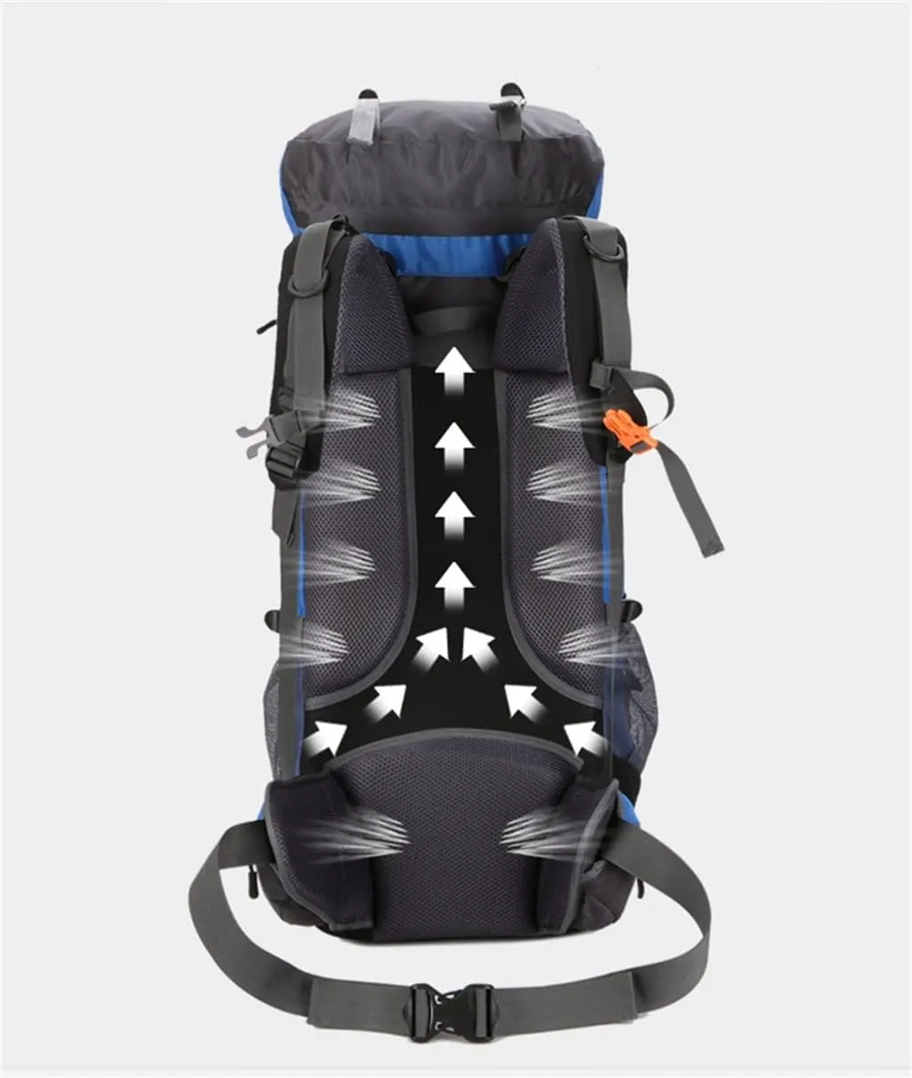 60L Outdoor Mountaineering Bag Hiking Backpack Sports Bag Mountaineering Rucksack(A)