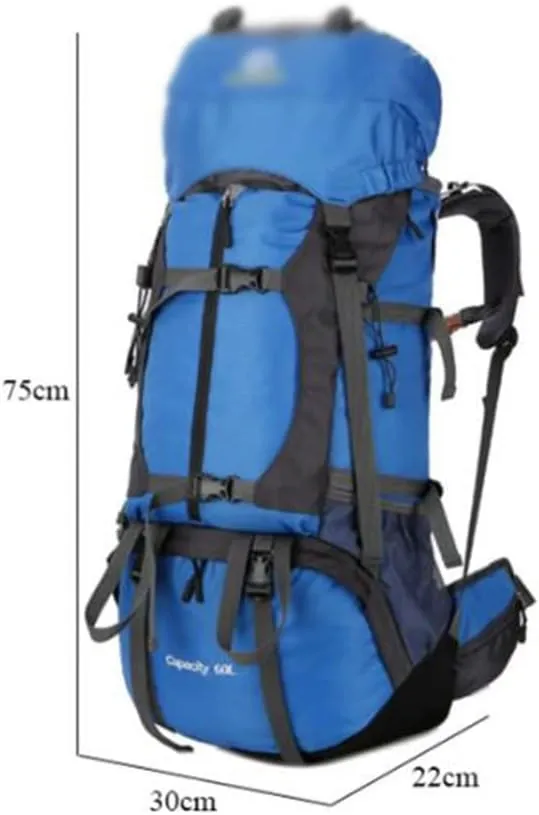 60L Outdoor Mountaineering Bag Hiking Backpack Sports Bag Mountaineering Rucksack(A)