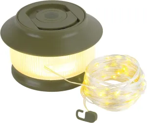 65.6ft Retractable Camping String Lights,3000mAh Camping Essentials Lamp Lights Waterproof,5Modes Outdoor Lights String for Tent,Yard,Hiking,RV,Holiday Decoration