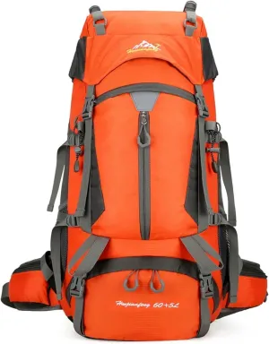 65L Large Camping Hiking Backpack, Light Hiking Large Capacity Outdoor Sports Hiking Bag Waterproof (orange)
