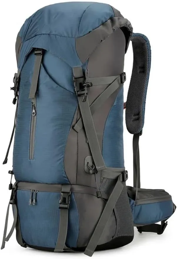 70L Nylon Camping Backpack Travel Bag with Rain Cover Outdoor Hiking Daypack Mountaineering Backpack Shoulder Bags