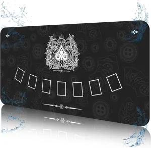 70" x 35" Waterproof Poker Table Mat, Super Soft Texas Hold'em Poker Mat with Smooth Premium Surface,Portable Zipper Handbag for Parties, Home Entertainment, Blackjack/Casino Game Night