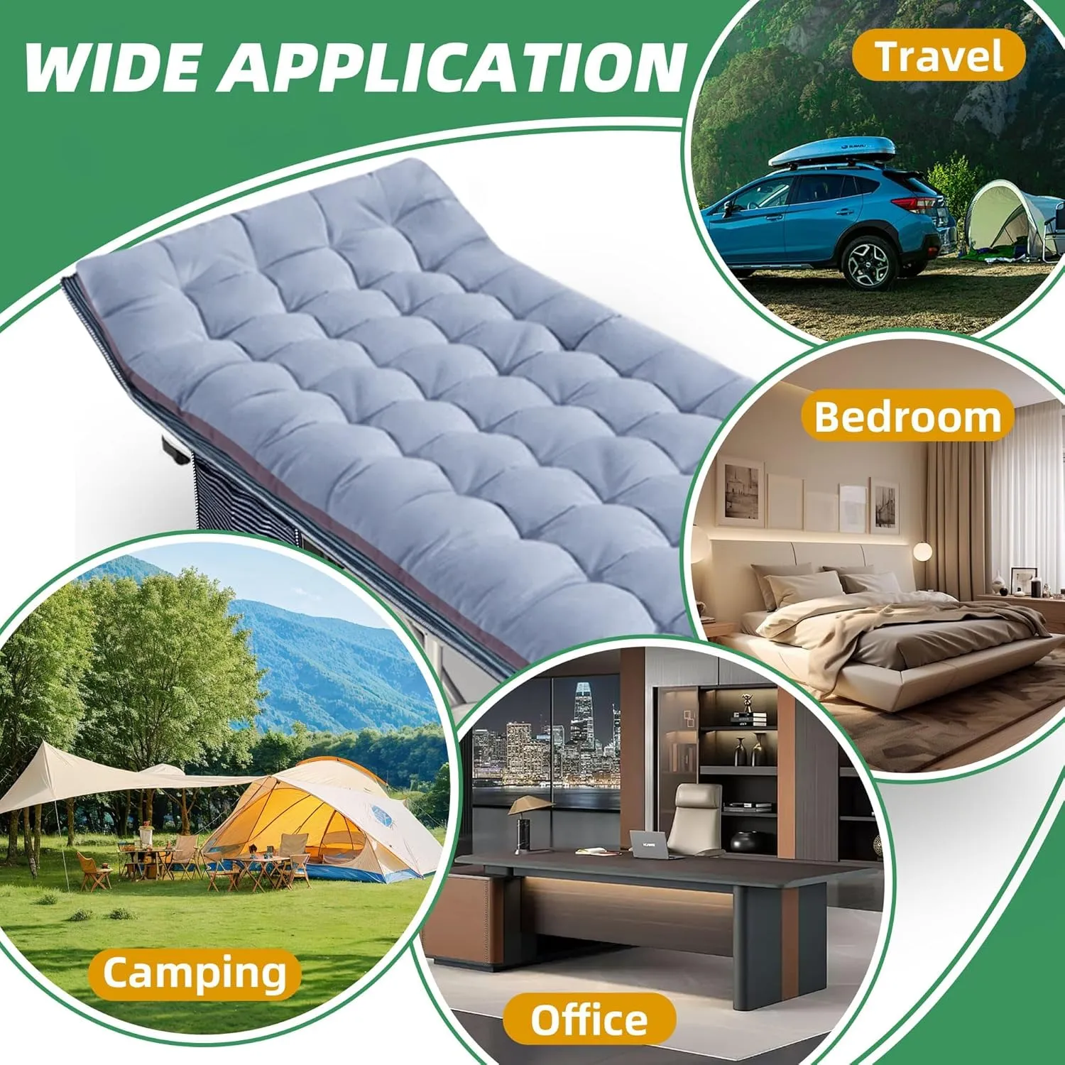 79" L x 32" W x 18" H Oversize Camping Cot with Comfortable Mattress XXL Sleeping Cots for Adults Camping Bed Folding Cot Heavy Duty with Carry Bag for Home Travel Outdoor Indoor