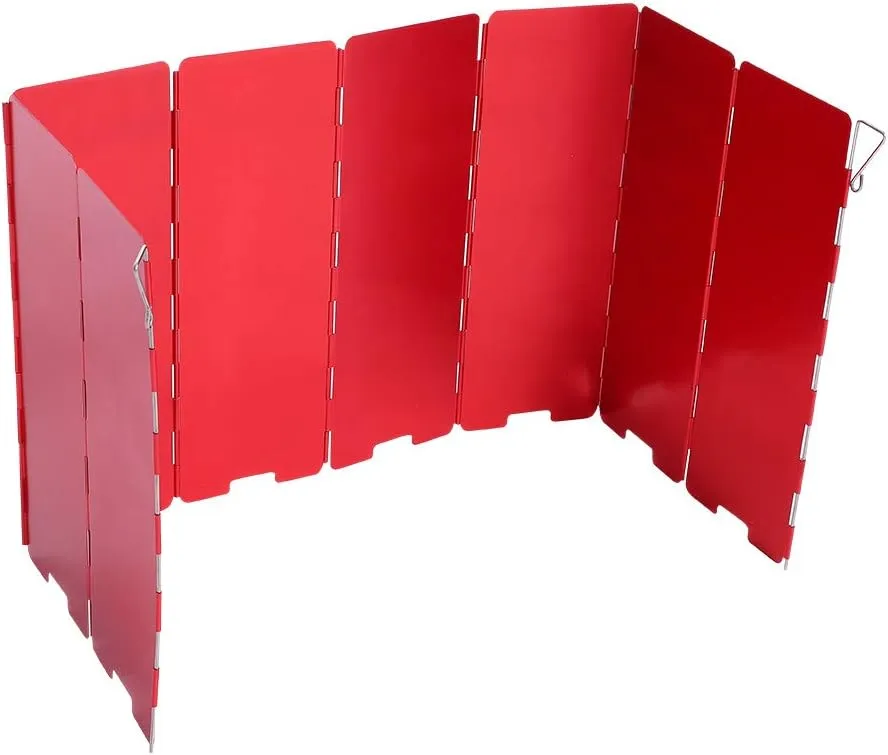 8 Plate Foldable Stove Wind Outdoor Cam Accessory Cooking Gas Wind Is Enough to Your Cooking Fl No Need Worry Stove Wind Cam Wind Stove Wind Foldable Stove Wind Wind Screen (Red)