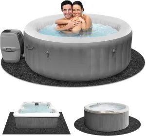 80 Inch Dia Round Inflatable Hot Tub Mat,Extra Large Hot Tub Pad above Ground Pool Protector Mat Outdoor Indoor Flooring Protector Mat for Protect Hot Tub Pool from Wear
