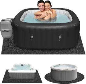 80"X80" Inflatable Hot Tub Pad, Reusable Above Ground Pool Protector, Water-Absorbent Spa Mat for Inflatable Pool Indoor Outdoor