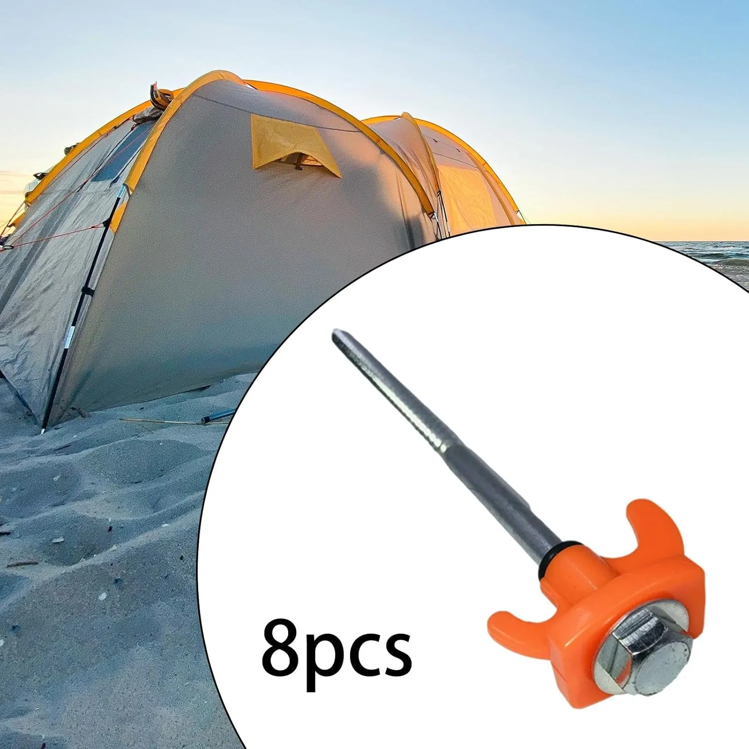 8X Tent Nails Multifunction Windproof Ground Nails Tent Pegs Camping Stakes for Outdoor Backpacking Camping Garden Rain Tarps, B